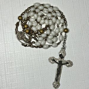 Catholic 59 Bead Childs Rosary Medal Crucifix Jesus Mary Prayer Made Italy